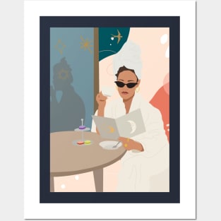 Lady in the bathrobe Posters and Art